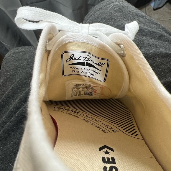 Converse Jack Purcell men’s 9.5 white canvas - Picture 5 of 11